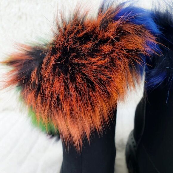 BRAND NEW! Sz 10 Furry Goth Platform Punk Ankle Boots - Picture 14 of 16